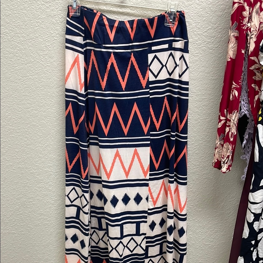 Geometric Patterned Maxi Skirt